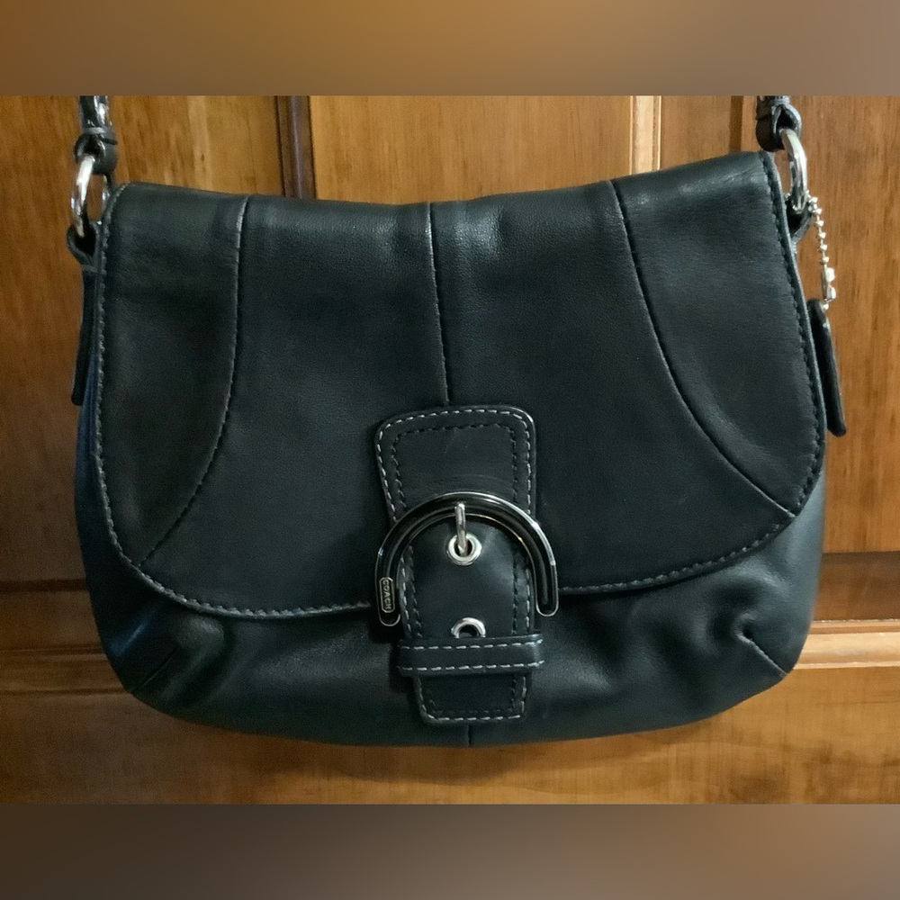 Coach Small Black & Silver X-body. EUC